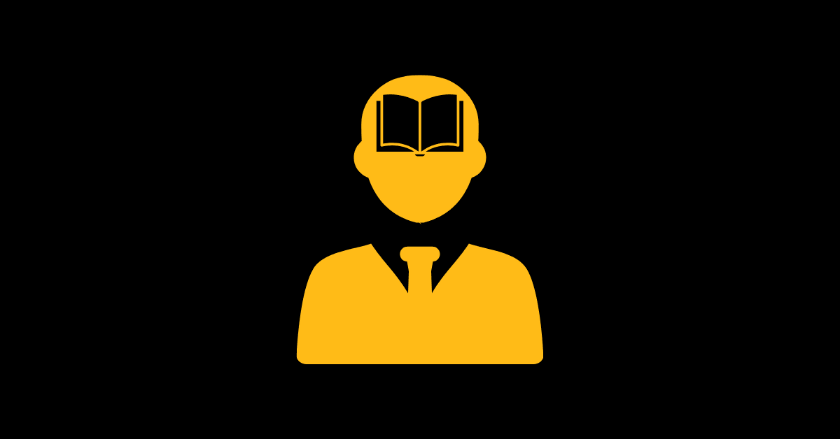 The best self-help books for young professionals symbolized by a young professional icon with a book in his head.