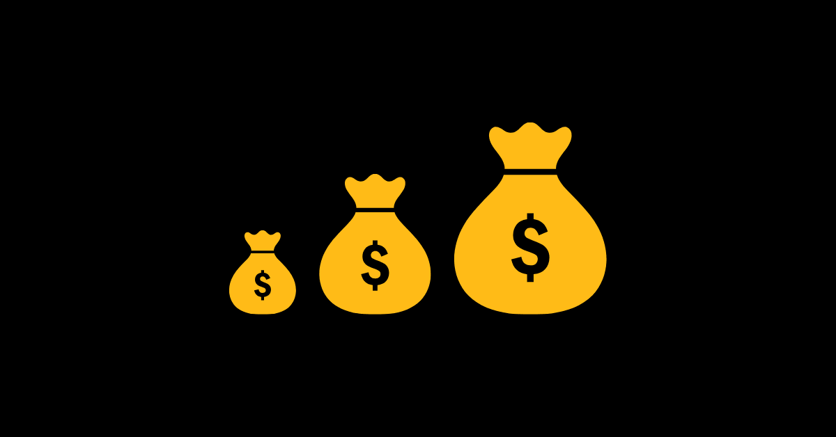 Three money bags getting progressively bigger, explaining why it's so important to invest your money.