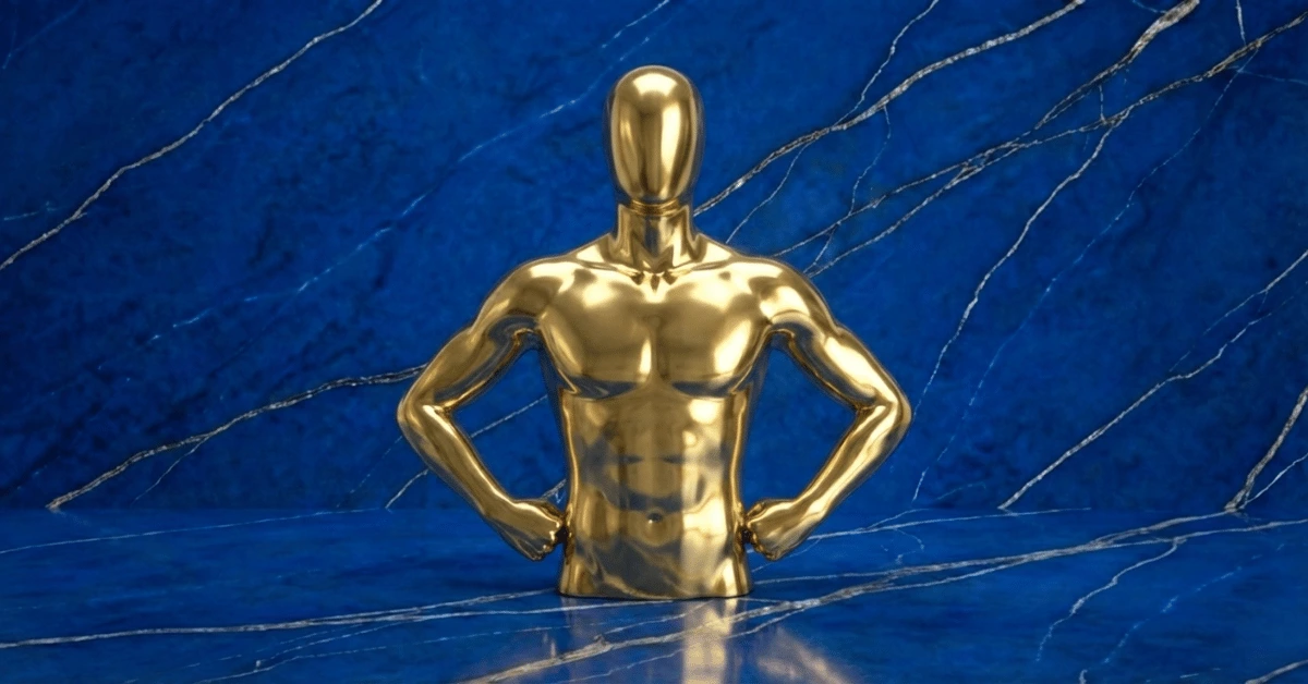 A golden statue of a confident man symbolizing looking more confident through body language.