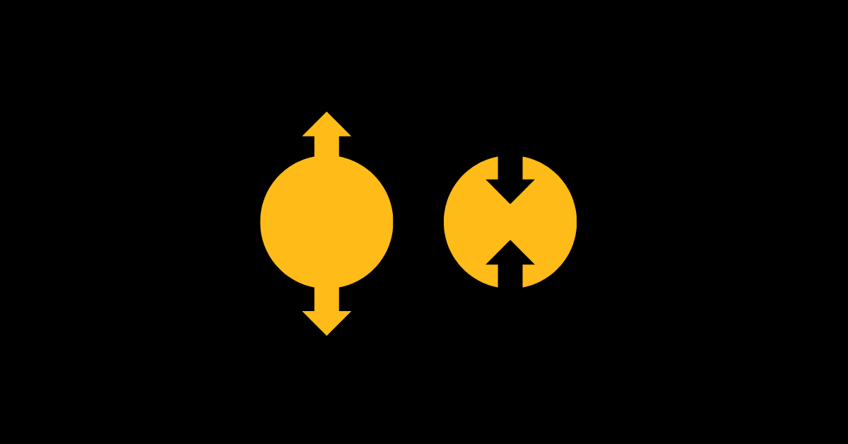 Extrovert and introvert symbol representing the myths about introverts and extroverts.