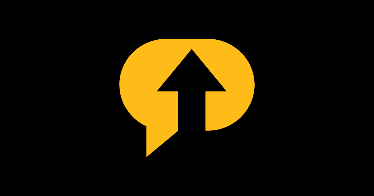 Improving your conversation skills represented by a text bubble and an upwards arrow.