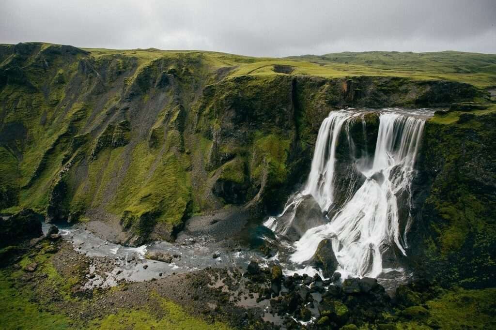 plateau with waterfall