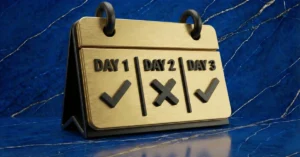 The two-day rule symbolized through a calendar with three days.