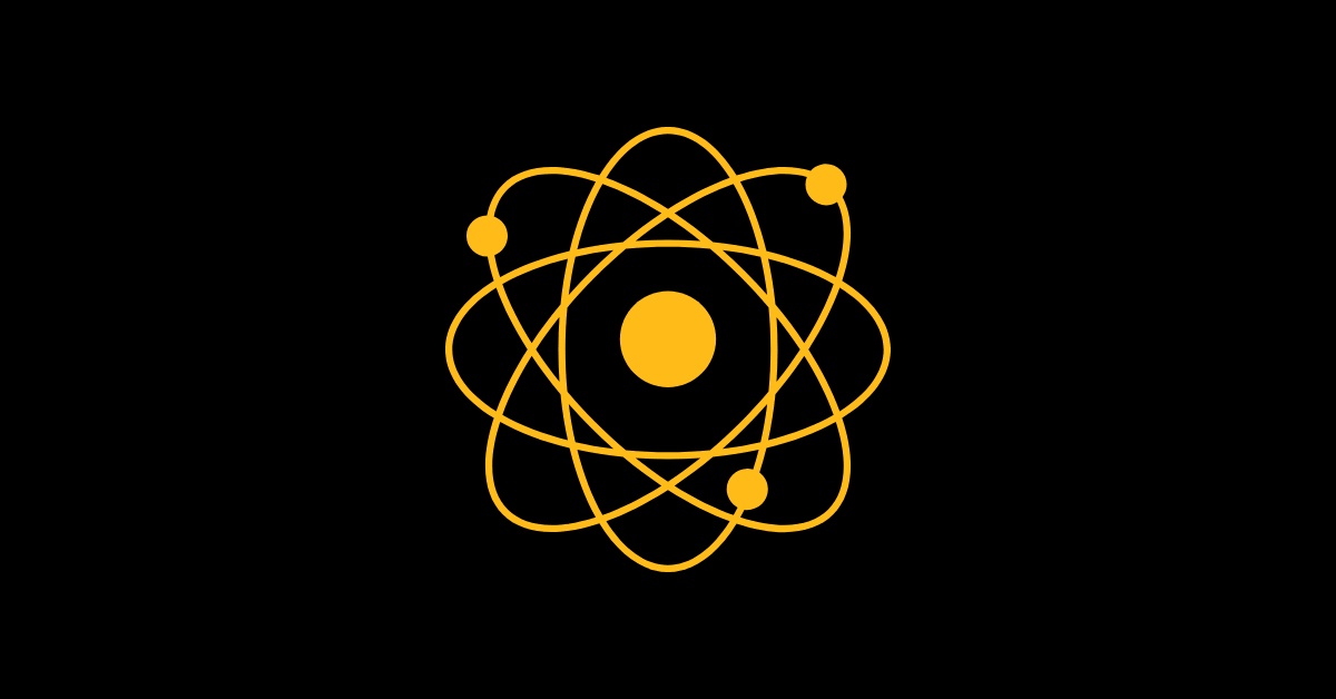 A golden atom symbol to symbolize whether Atomic Habits by James Clear is worth reading.
