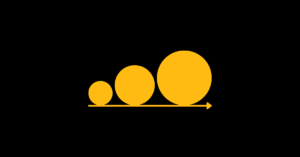 The 21/90 rule symbolized through a growing ball.