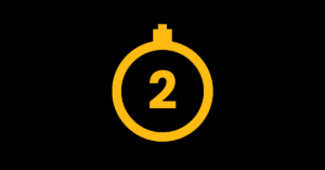 The two minute rule symbolized by a stopwatch with 2 minutes.