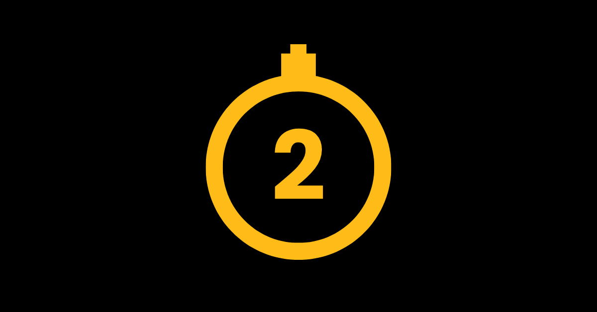 The two minute rule symbolized by a stopwatch with 2 minutes.