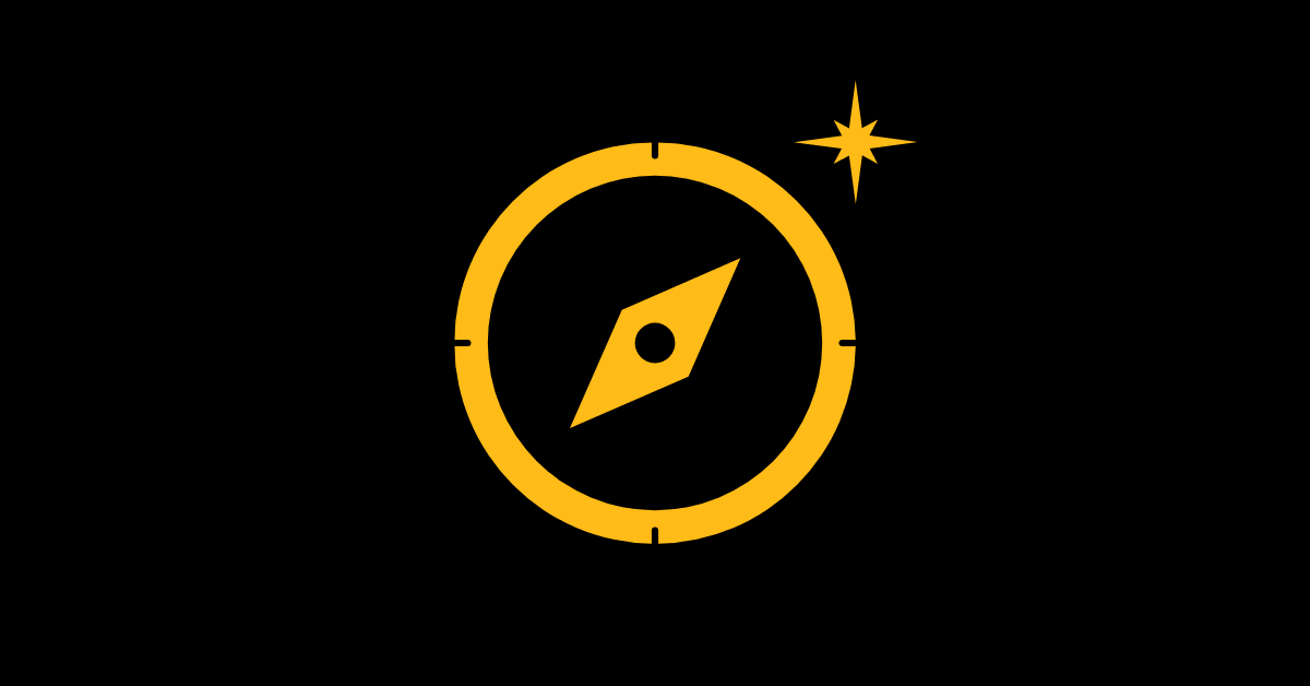 A golden compass to represent self-trust exercises.