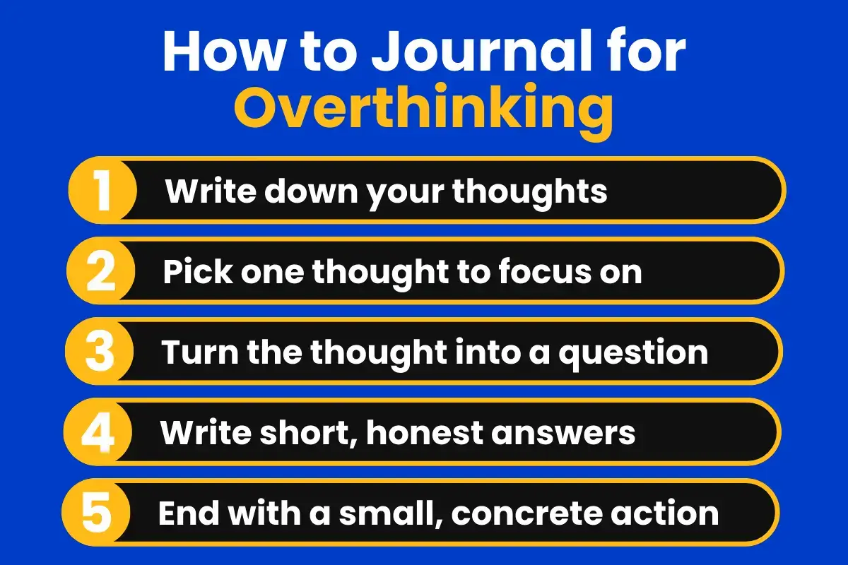 The five steps for journaling for overthinking