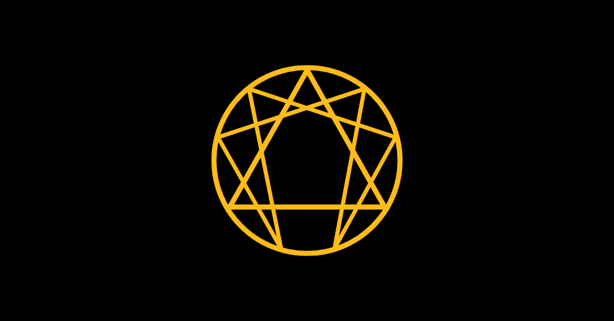 A golden enneagram.