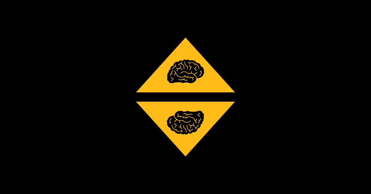 Two brains representing rich thinking versus poor thinking.
