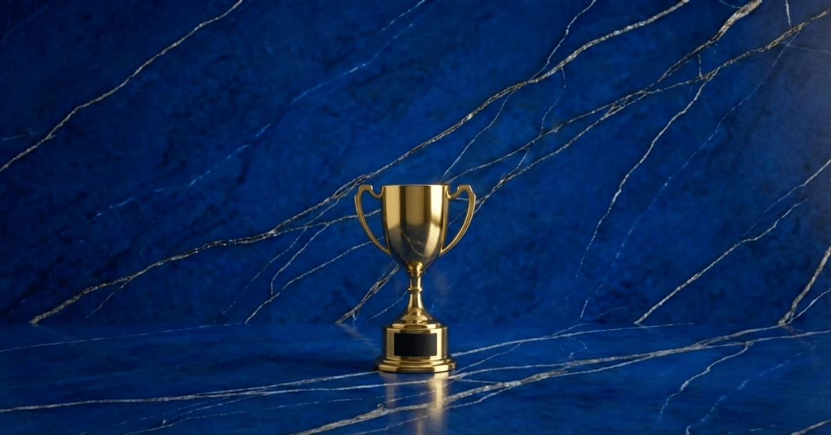 Small golden trophy symbolizing small wins.