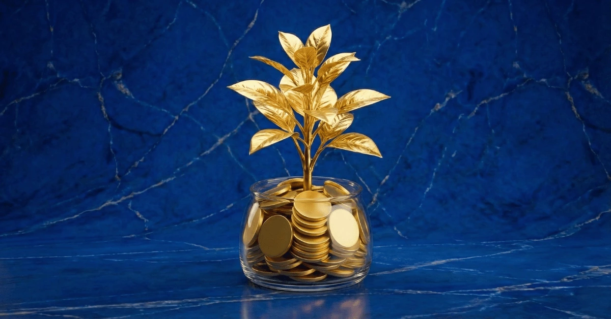 Jar filled with golden coins, symbolizing a beginner's guide to investing.