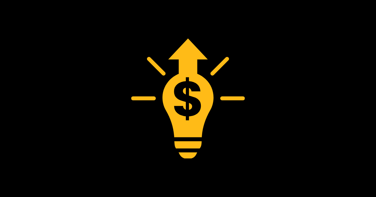 Lightbulb with dollar symbol and upwards arrow, symbolizing the beginners guide to investing.